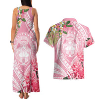 Aloha Hawaii Maui Couples Matching Tank Maxi Dress and Hawaiian Shirt Goddess Lokelani Rose