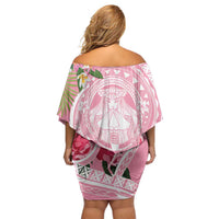 Aloha Hawaii Maui Off Shoulder Short Dress Goddess Lokelani Rose