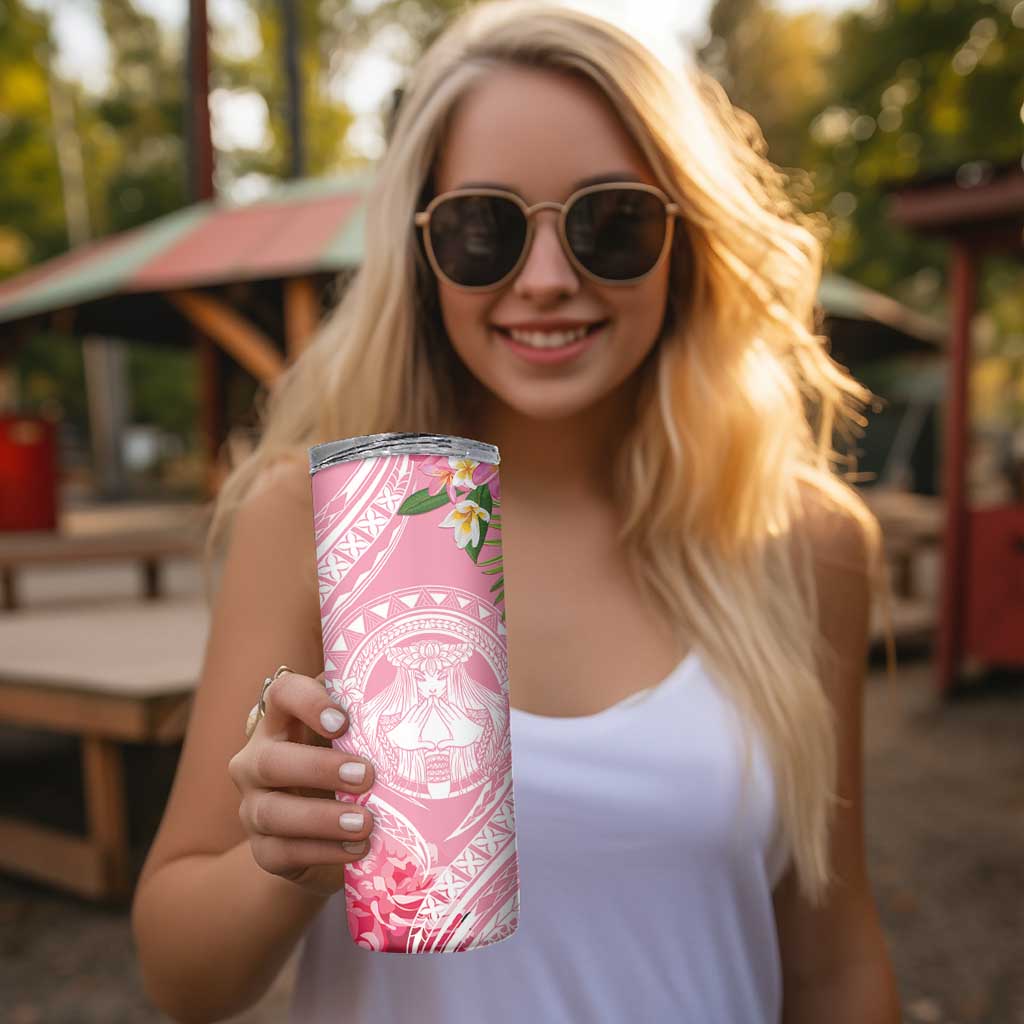 Aloha Hawaii Maui Skinny Tumbler Goddess Lokelani Rose