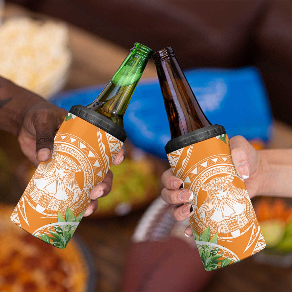 Aloha Hawaii Lanai 4 in 1 Can Cooler Tumbler Frangipani Mix Pineapple