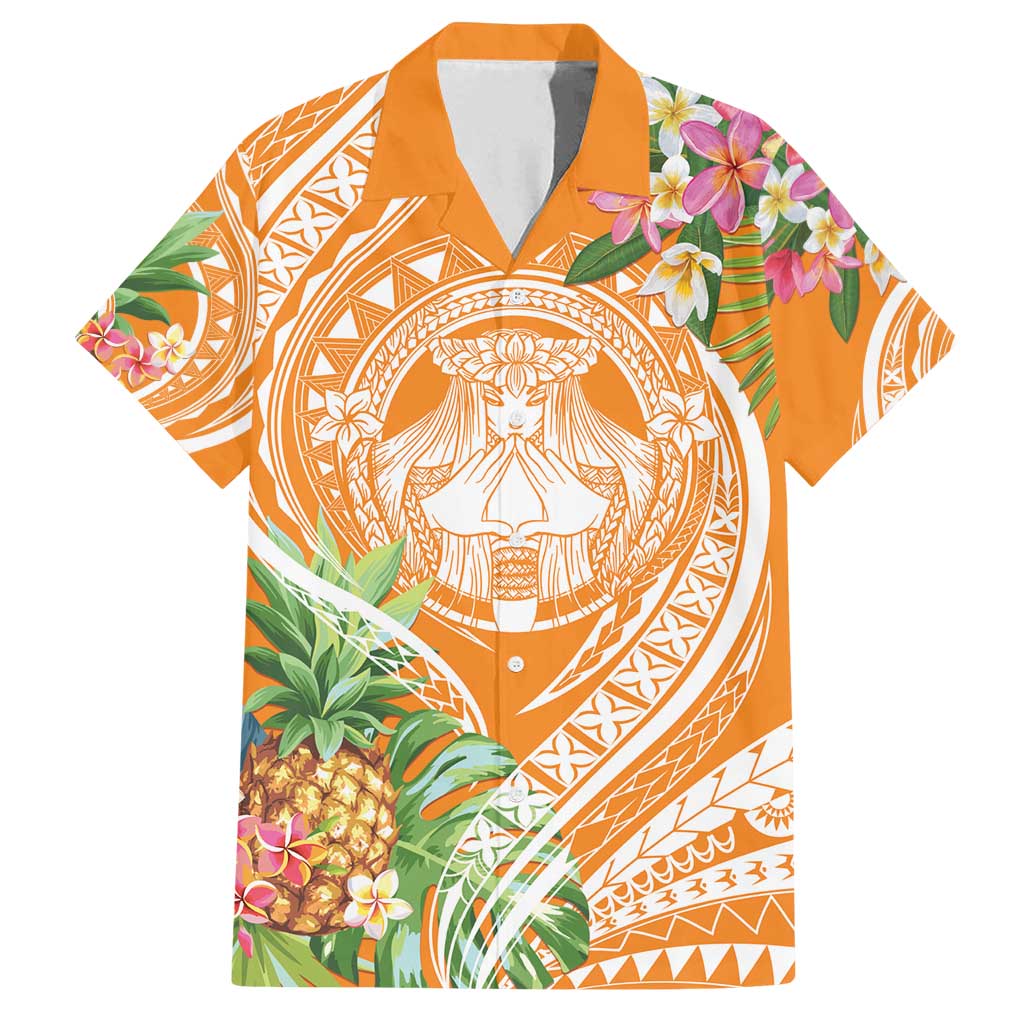Aloha Hawaii Lanai Family Matching Tank Maxi Dress and Hawaiian Shirt Frangipani Mix Pineapple