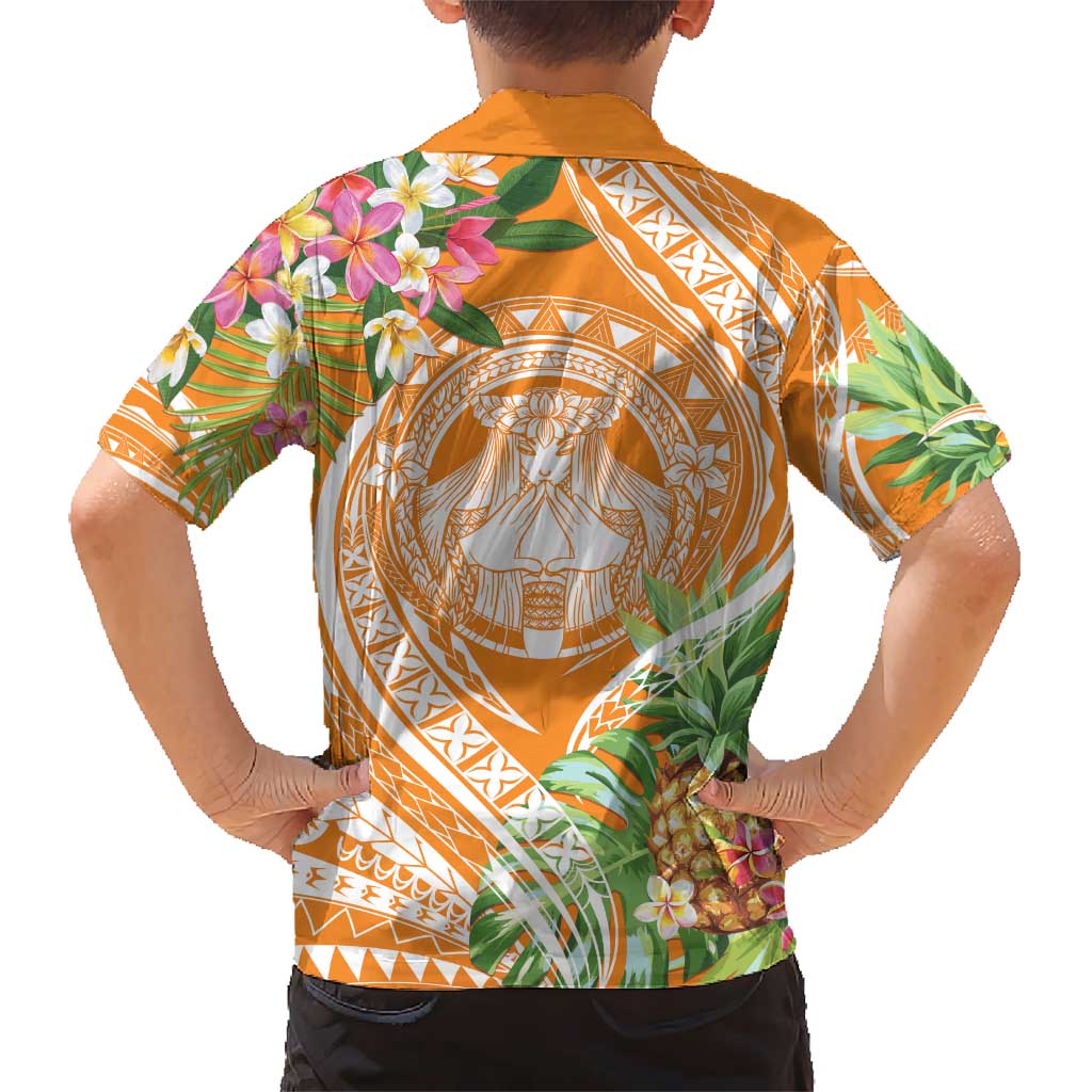 Aloha Hawaii Lanai Kid Hawaiian Shirt Frangipani Mix Pineapple LT7 - Polynesian Pride