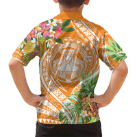 Aloha Hawaii Lanai Kid Hawaiian Shirt Frangipani Mix Pineapple LT7 - Polynesian Pride