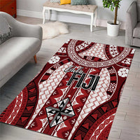 Bula Fiji Vintage Area Rug Scarlet Masi Motifs