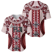 Bula Fiji Vintage Baseball Jersey Scarlet Masi Motifs LT7 - Polynesian Pride