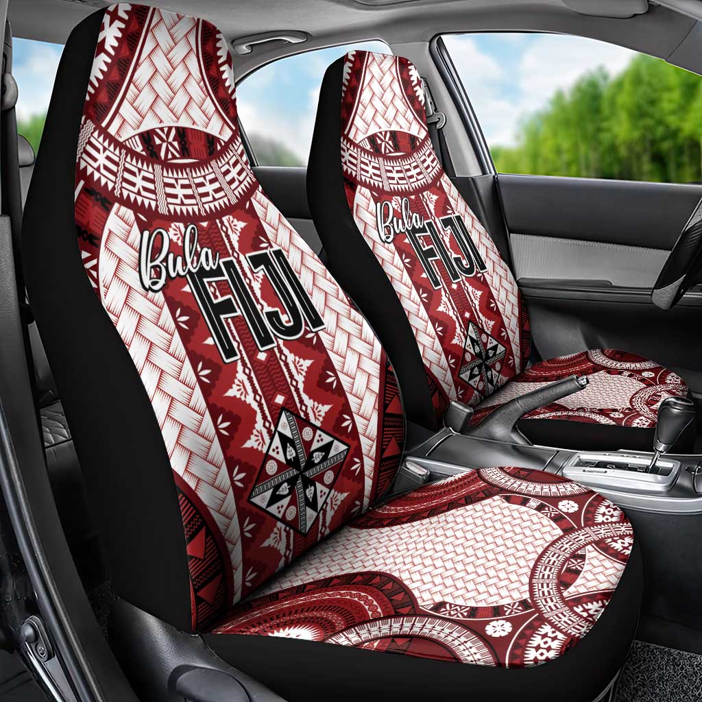 Bula Fiji Vintage Car Seat Cover Scarlet Masi Motifs