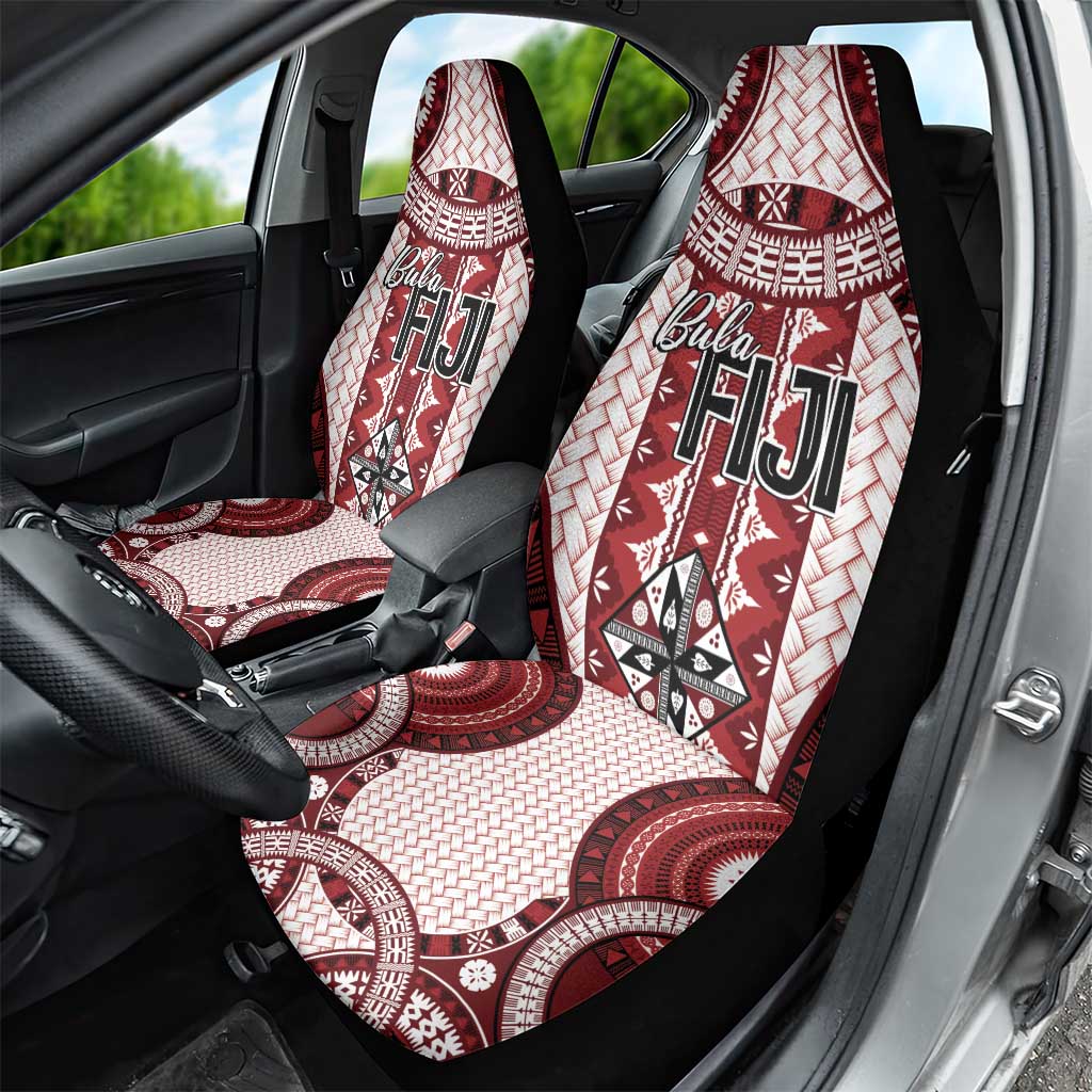 Bula Fiji Vintage Car Seat Cover Scarlet Masi Motifs