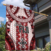 Bula Fiji Vintage Garden Flag Scarlet Masi Motifs LT7 - Polynesian Pride