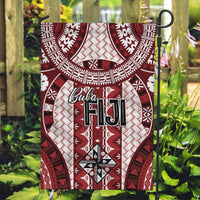 Bula Fiji Vintage Garden Flag Scarlet Masi Motifs LT7 Garden Flag Scarlet - Polynesian Pride