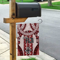 Bula Fiji Vintage Garden Flag Scarlet Masi Motifs LT7 - Polynesian Pride