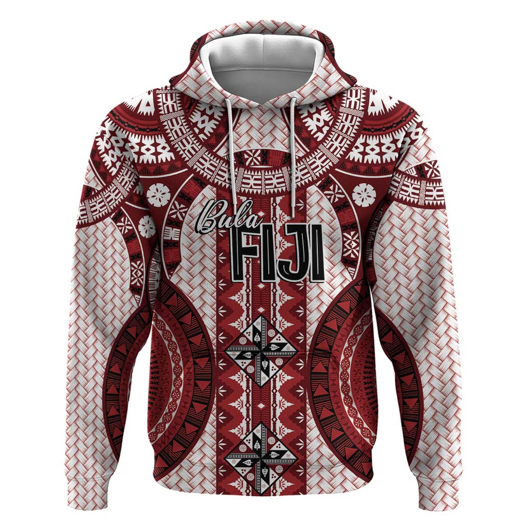 Bula Fiji Vintage Hoodie Scarlet Masi Motifs