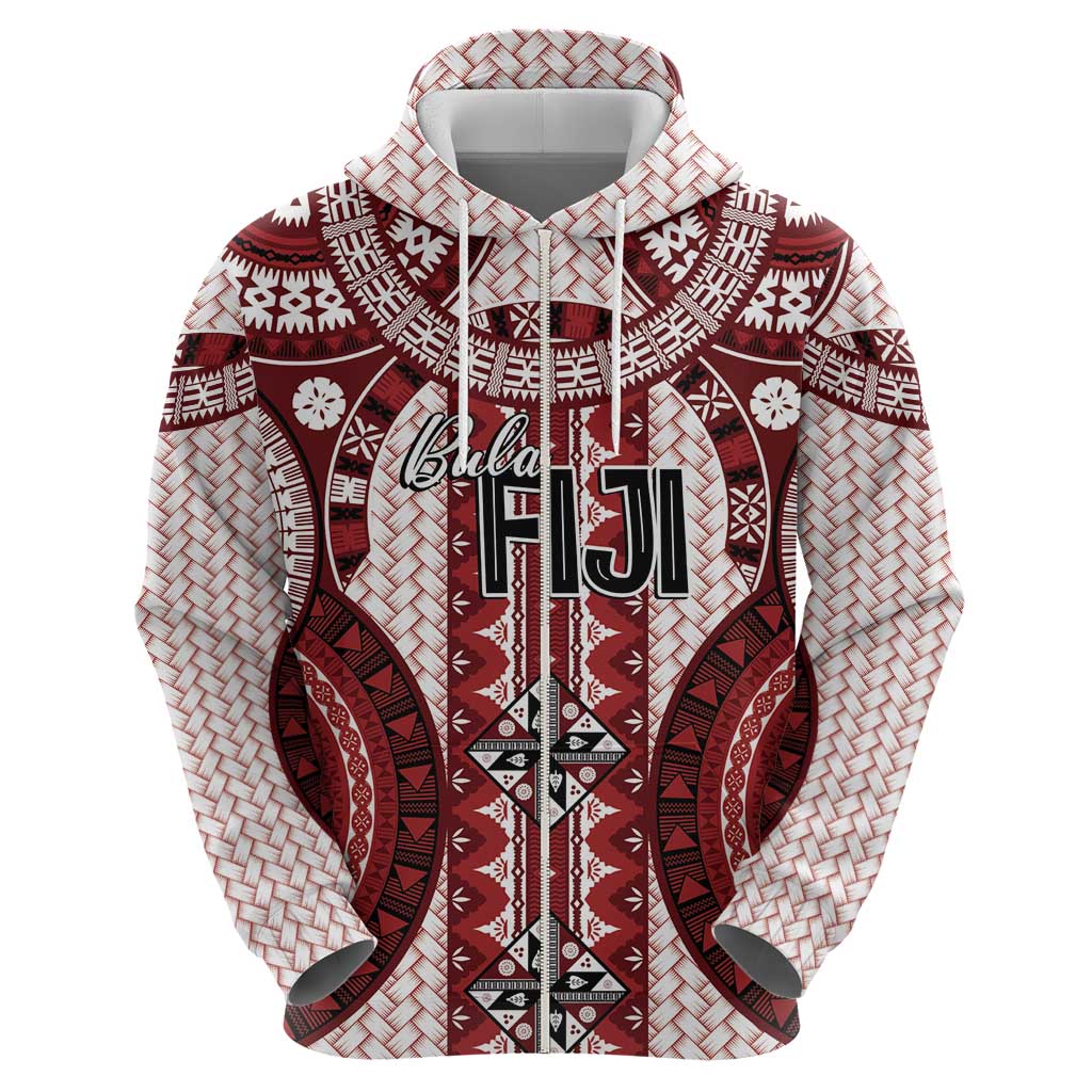 Bula Fiji Vintage Hoodie Scarlet Masi Motifs
