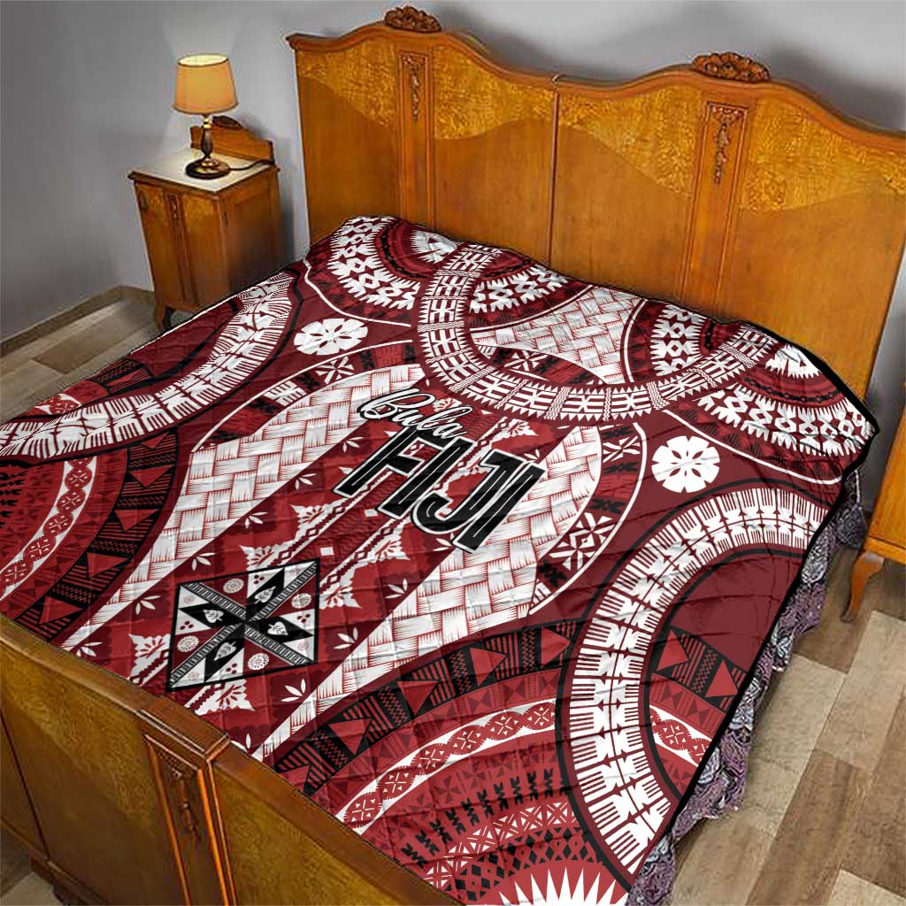 Bula Fiji Vintage Quilt Scarlet Masi Motifs