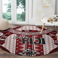 Bula Fiji Vintage Round Carpet Scarlet Masi Motifs