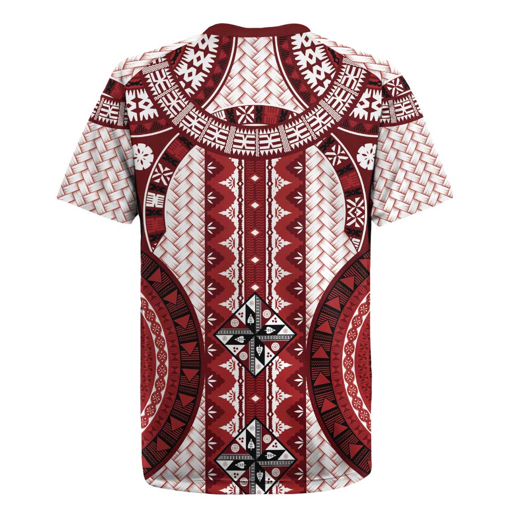 Bula Fiji Vintage Rugby Jersey Scarlet Masi Motifs