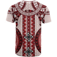 Bula Fiji Vintage T Shirt Scarlet Masi Motifs LT7 - Polynesian Pride