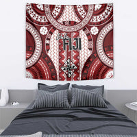 Bula Fiji Vintage Tapestry Scarlet Masi Motifs LT7 - Polynesian Pride