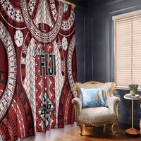 Bula Fiji Vintage Window Curtain Scarlet Masi Motifs
