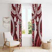 Bula Fiji Vintage Window Curtain Scarlet Masi Motifs