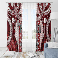 Bula Fiji Vintage Window Curtain Scarlet Masi Motifs