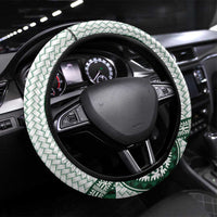 Bula Fiji Vintage Steering Wheel Cover Phthalo Green Masi Motifs