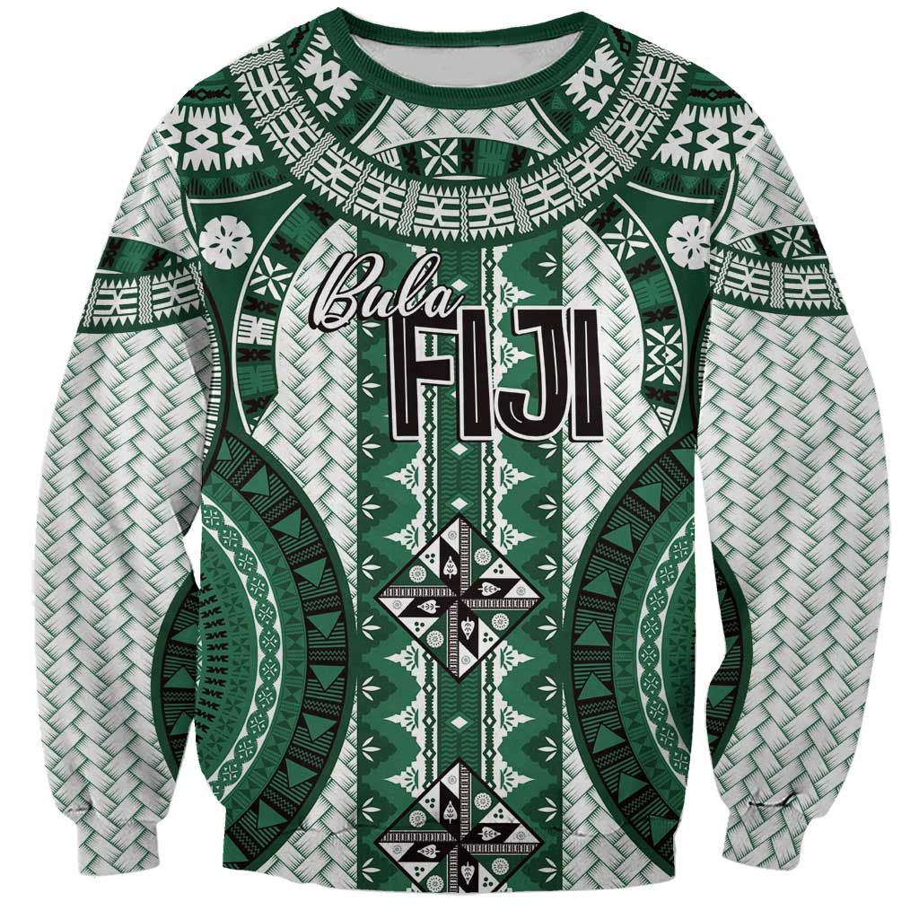 Bula Fiji Vintage Sweatshirt Phthalo Green Masi Motifs LT7 Unisex Phthalo Green - Polynesian Pride