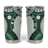 Bula Fiji Vintage Tumbler Cup Phthalo Green Masi Motifs