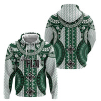 Bula Fiji Vintage Zip Hoodie Phthalo Green Masi Motifs