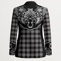 Hawai'i Paniolo Motif Black Blazer Floral Palaka Print LT7 - Polynesian Pride