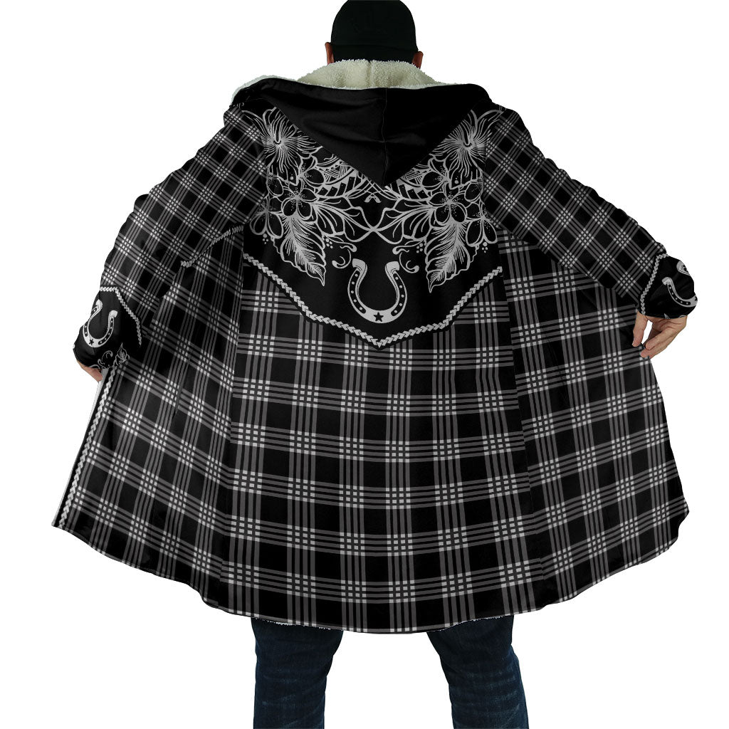 Hawai'i Paniolo Motif Black Cloak Floral Palaka Print LT7 - Polynesian Pride