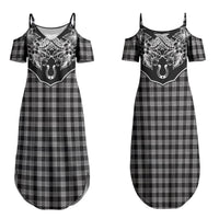 Hawai'i Paniolo Motif Black Couples Matching Summer Maxi Dress and Long Sleeve Button Shirt Floral Palaka Print LT7 - Polynesian Pride