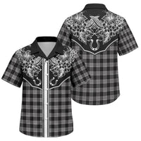 Hawai'i Paniolo Motif Black Family Matching Puletasi and Hawaiian Shirt Floral Palaka Print LT7 Son's Shirt Black - Polynesian Pride