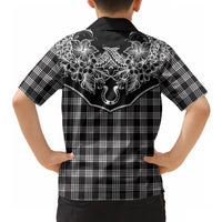 Hawai'i Paniolo Motif Black Hawaiian Shirt Floral Palaka Print LT7 - Polynesian Pride