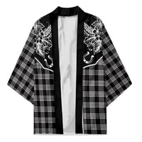 Hawai'i Paniolo Motif Black Kimono Floral Palaka Print LT7 Unisex Black - Polynesian Pride
