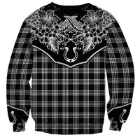 Hawai'i Paniolo Motif Black Sweatshirt Floral Palaka Print LT7 - Polynesian Pride