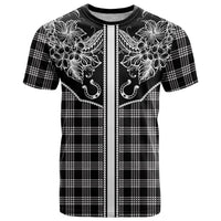 Hawai'i Paniolo Motif Black T Shirt Floral Palaka Print LT7 Black - Polynesian Pride