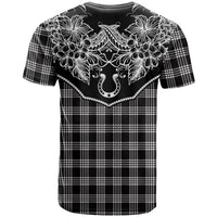 Hawai'i Paniolo Motif Black T Shirt Floral Palaka Print LT7 - Polynesian Pride
