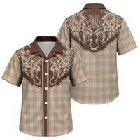 Hawai'i Paniolo Motif Leather Brown Family Matching Long Sleeve Bodycon Dress and Hawaiian Shirt Floral Palaka Print LT7 Son's Shirt Brown - Polynesian Pride