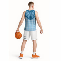 Hawai'i Paniolo Motif Deep Blue Basketball Jersey Floral Palaka Print LT7 - Polynesian Pride