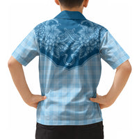 Hawai'i Paniolo Motif Deep Blue Hawaiian Shirt Floral Palaka Print LT7 - Polynesian Pride