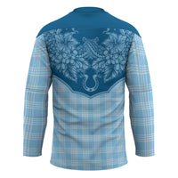 Hawai'i Paniolo Motif Deep Blue Hockey Jersey Floral Palaka Print LT7 - Polynesian Pride