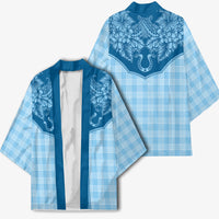 Hawai'i Paniolo Motif Deep Blue Kimono Floral Palaka Print LT7 - Polynesian Pride
