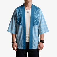 Hawai'i Paniolo Motif Deep Blue Kimono Floral Palaka Print LT7 - Polynesian Pride
