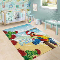 Have A Very Beach Christmas Area Rug Parrot By Lehua Flower - Polynesian Pride