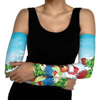 Have A Very Beach Christmas Arm Sleeves Parrot By Lehua Flower - Polynesian Pride