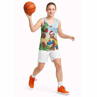 Have A Very Beach Christmas Basketball Jersey Parrot By Lehua Flower - Polynesian Pride