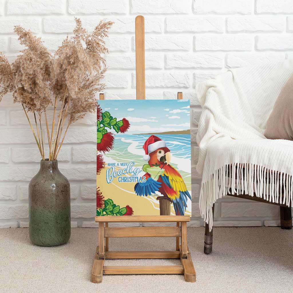 Have A Very Beach Christmas Canvas Wall Art Parrot By Lehua Flower - Polynesian Pride