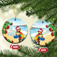 Have A Very Beach Christmas Ceramic Ornament Parrot By Lehua Flower - Polynesian Pride