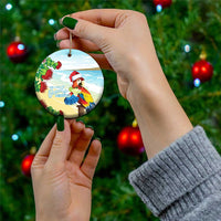 Have A Very Beach Christmas Ceramic Ornament Parrot By Lehua Flower - Polynesian Pride