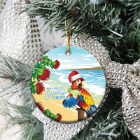 Have A Very Beach Christmas Ceramic Ornament Parrot By Lehua Flower - Polynesian Pride